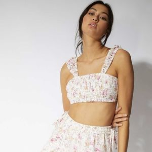 MINKPINK | Cecile Floral Cottagecore Prairie Lace Crop Top